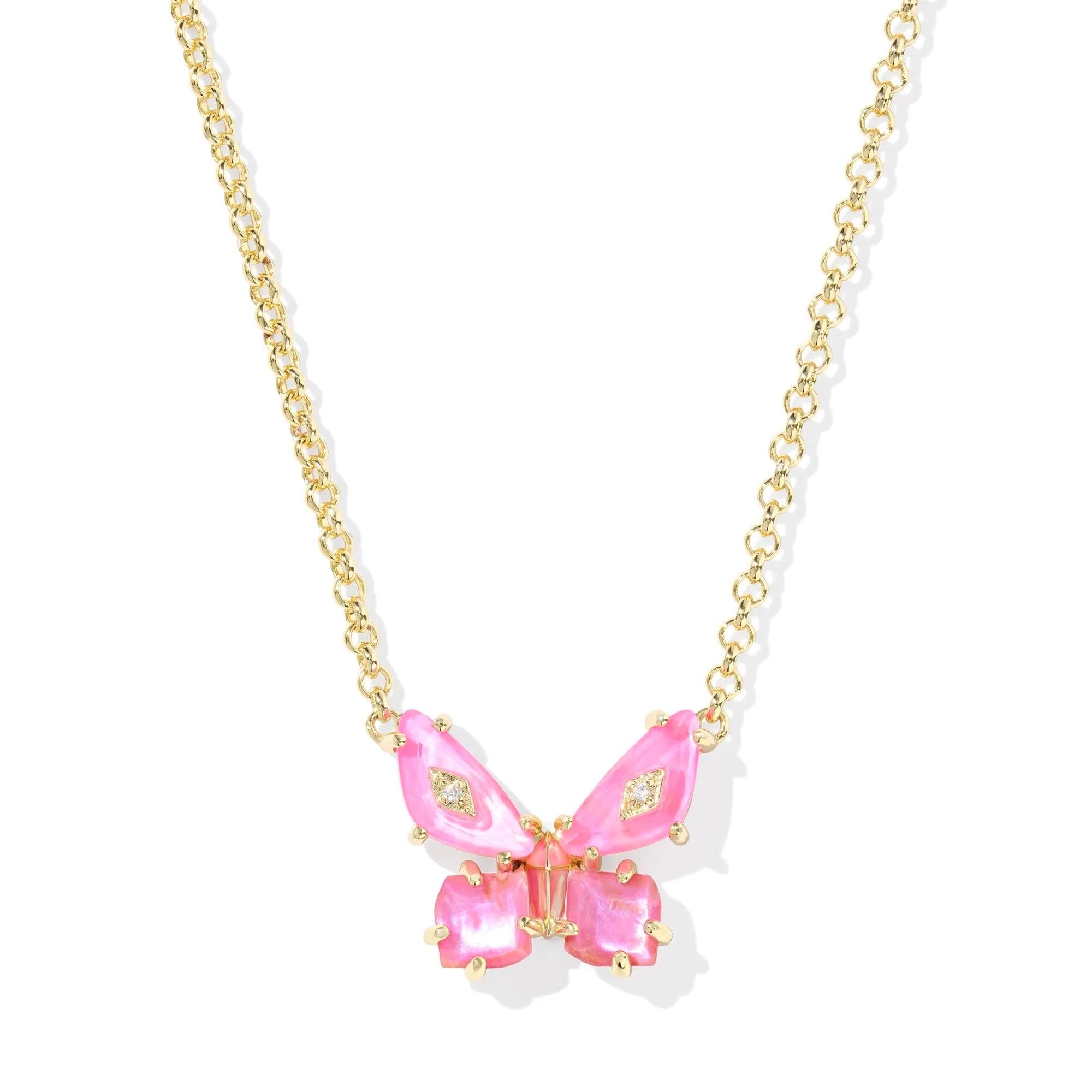 Kendra Scott Bianca Butterfly Necklace, Pink