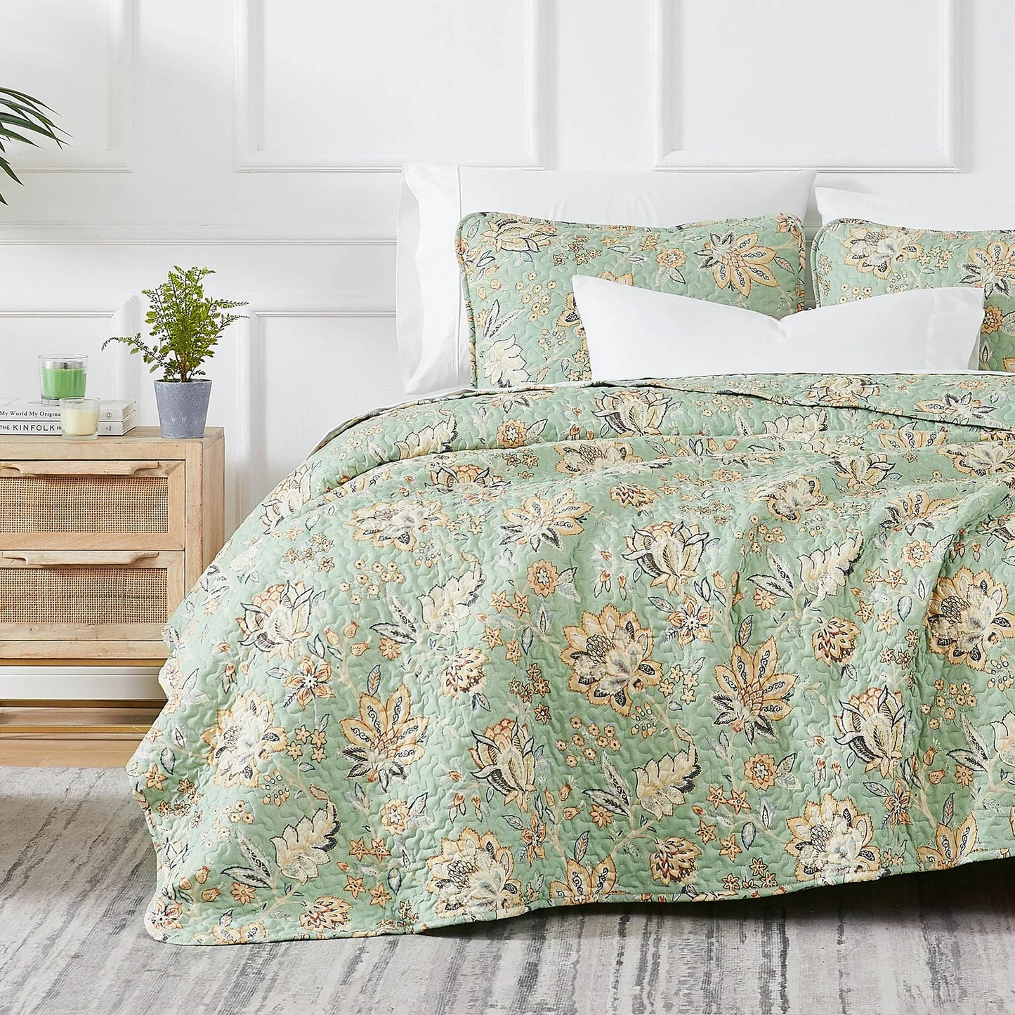 Henna Quilt Set, Green