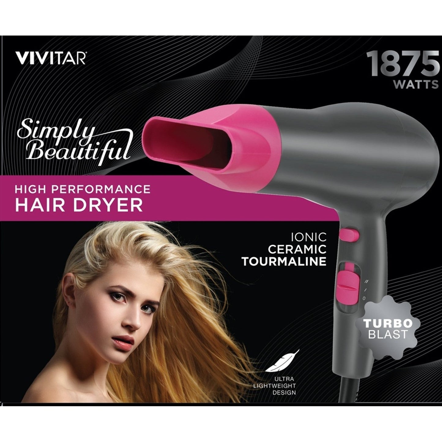 Tourmaline Hair Dryer, Turbo Blast 1875