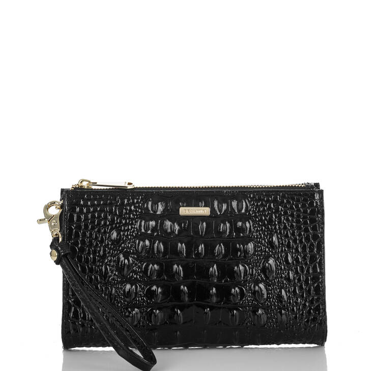 Brahmin Melbourne Collection Daisy Wristlet, Black