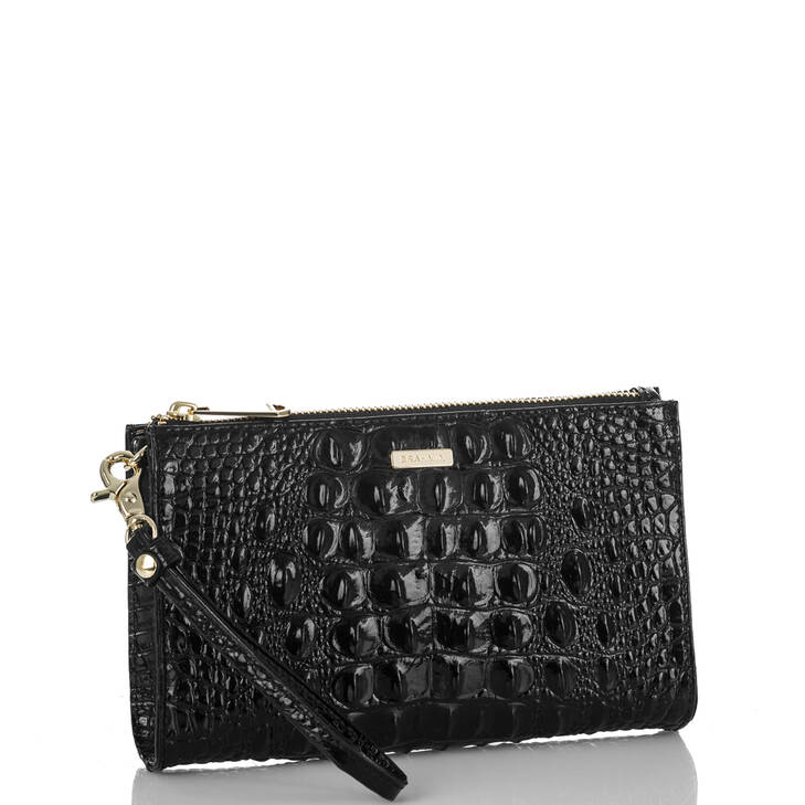 Brahmin Melbourne Collection Daisy Wristlet, Black