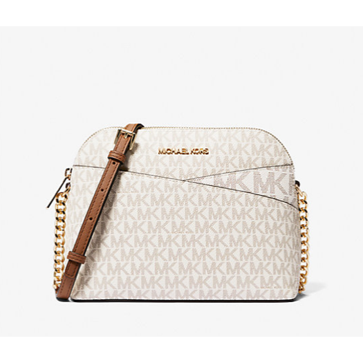 Michael Kors Jet Set Medium Dome Crossbody, Signature Vanilla