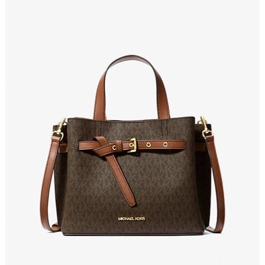 Michael Kors Emilia Small Satchel, Signature Brown