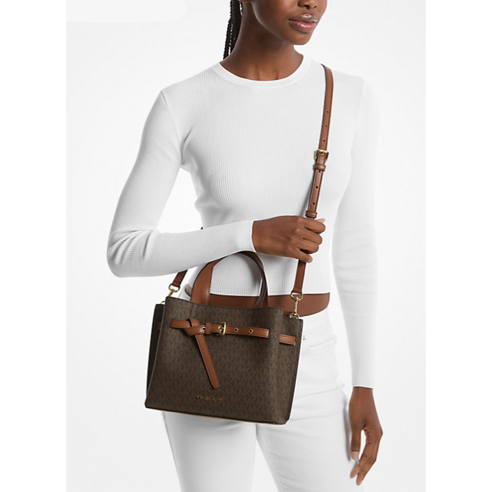 Michael Kors Emilia Small Satchel, Signature Brown