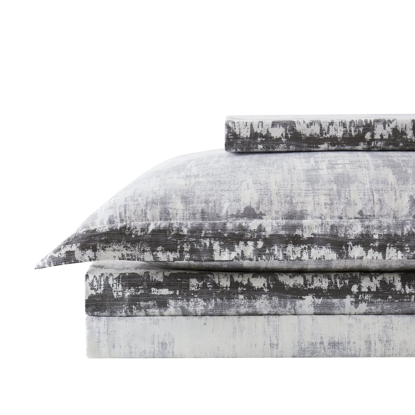 Horizon Abstract Duvet Cover Set, Grey