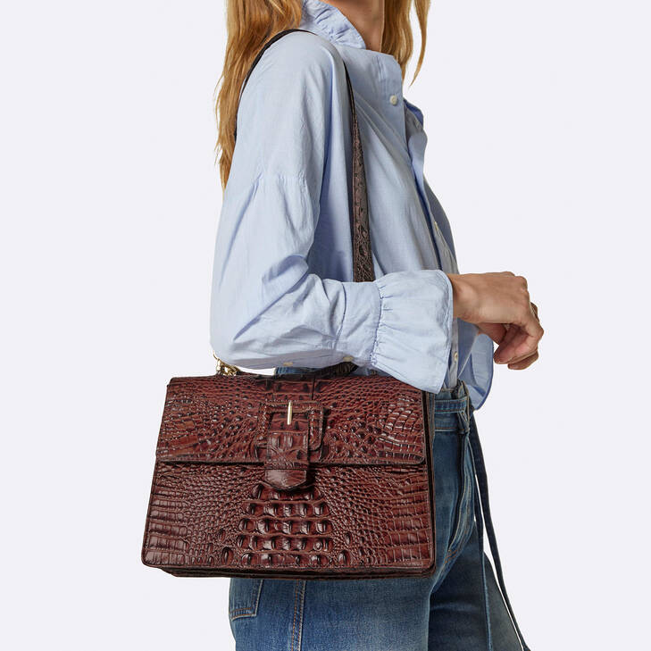 Brahmin Melbourne Collection Hallie Satchel, Parakeet